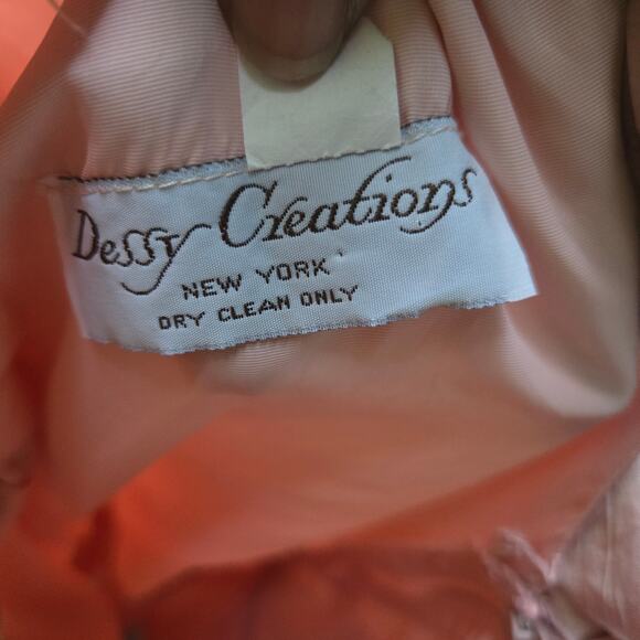 Dessy Creations Vintage Ballet Coquette Pink Satin Low Back Bow Midi Dress 10 - Picture 8 of 12